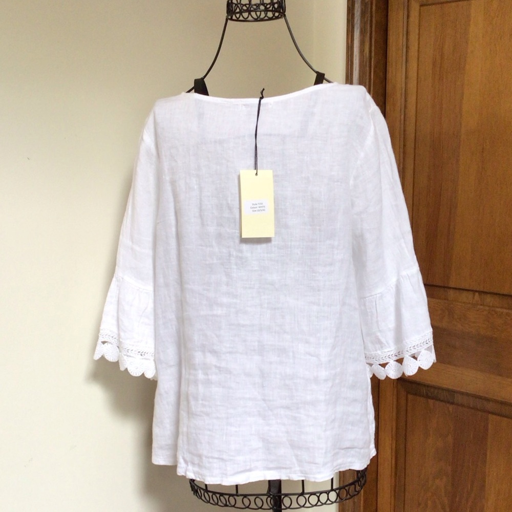 Terzo Millanio white linen top, new with tags, small - Picture 2 of 5